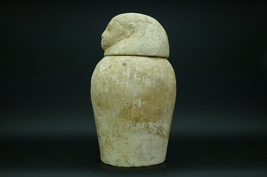 古代エジプト　カノプス壷　ライムストーン02